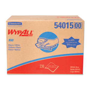 WypAll General Clean X60 Cloths, 12.5 x 16.8, White, 236/Carton (KCC54015) View Product Image