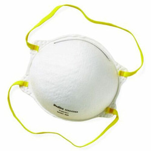 Medline Cone-Style N95 Surgical Respirator Masks - Recommended for: Surgical - Regular - Airborne Particle, Flying Particle Protection - Polyester, Metal - White - (MIINON24506AZCT) Product Image 