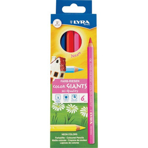 Lyra Color Giant Pencils - 6.3 mm Assorted Neon Lead Product Image 