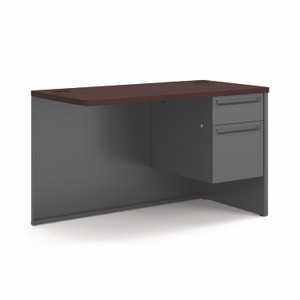 HON 38000 Series Flush Return, Right, 48w x 24d x 29.5h, Mahogany/Charcoal View Product Image