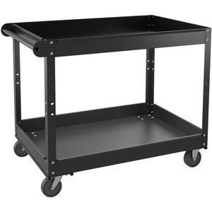 Lorell Utility Cart - 2 Shelf - 400 lb Load Capacity - Steel - 36" Length x 24" Width x 32" Height - Black Product Image 