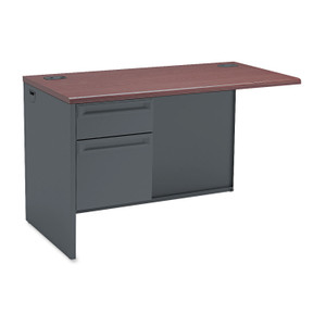 HON 38000 Series Flush Return, Left, 48w x 24d x 29.5h, Mahogany/Charcoal (HON38216LNS) View Product Image