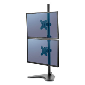 Fellowes Professional Series Freestanding Dual Stacking Monitor Arm, For 32" Monitors, 15.3" x 35.5" x 11", Black, Supports 17 lb (FEL8044001) View Product Image