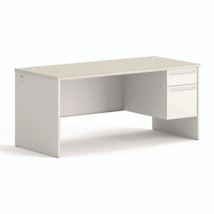 HON 38000 Series Right Pedestal Desk, 66" x 30" x 30", Light Gray/Silver View Product Image