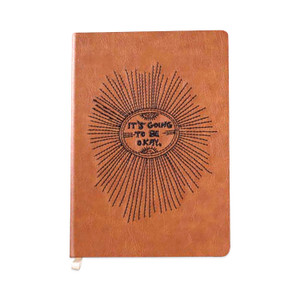 Denik Vegan-Leather Layflat Flexible Cover Journal, It's Going to Be Okay, College Rule, Brown/Black Cover, (72) 8 x 5.5 Sheets Product Image 