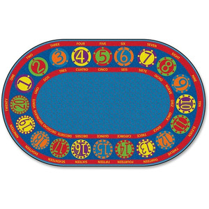 Flagship Carpets Number Circles Bilingual Rug - 12 ft Length x 90" Width - FCIFE29645A Product Image 