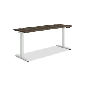 HON Coordinate Height Adjustable Desk Bundle 2-Stage, 70" x 22" x 27.75" to 47", Florence Walnut/Designer White Product Image 