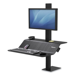 Fellowes Lotus VE Sit-Stand Workstation, 29" x 28.5" x 27.5" to 42.5", Black View Product Image