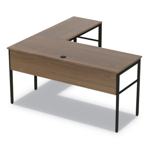 Linea Italia Urban Series L- Shaped Desk, 59" x 59" x 29.5", Natural Walnut (LITUR602NW) View Product Image