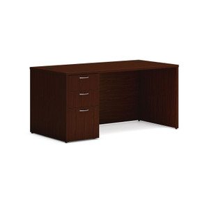 HON Mod Single Pedestal Desk Bundle, 60" x 30" x 29", Traditional Mahogany Product Image 