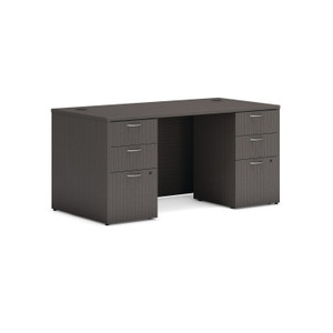 HON Mod Double Pedestal Desk Bundle, 60" x 30" x 29", Slate Teak Product Image 
