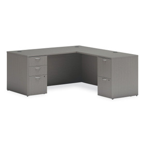 HON Mod L-Station Double Pedestal Desk Bundle, 66" x 72" x 29", Slate Teak Product Image 