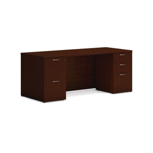 HON Mod Double Pedestal Desk Bundle, 72" x 30" x 29", Traditional Mahogany Product Image 