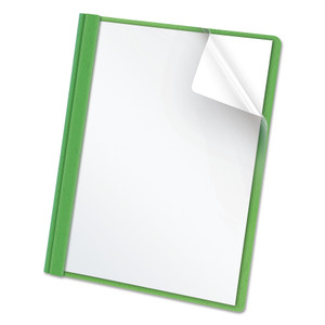 Oxford Clear Front Standard Grade Report Cover, Three-Prong Fastener, 0.5" Capacity, 8.5 x 11, Clear/Green, 25/Box View Product Image