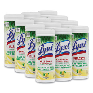 LYSOL Brand Disinfecting Wipes II Fresh Citrus, 1-Ply, 7 x 7.25, White, 30 Wipes/Canister, 12 Canisters/Carton Product Image 