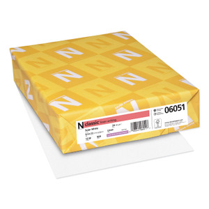 Neenah Paper CLASSIC Linen Stationery, 97 Bright, 24 lb Bond Weight, 8.5 x 11, Solar White, 500/Ream View Product Image