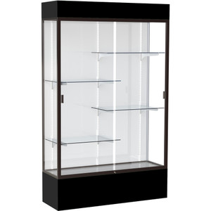 Waddell 4' (48"W) Floor Case - 48" Width x 16" Depth x 80" Height - 4 x Shelf(ves) - Sliding Door(s) - WAD3174WBBZBK Product Image 