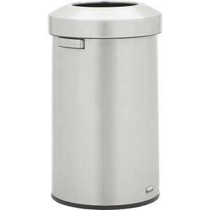 Rubbermaid Commercial Refine Waste Container - 23 gal Capacity - Round - Ergonomic Handle, Non-skid, Fingerprint Resistant, Durable - 29.6" Height x 17.7" Width - Metal Product Image 