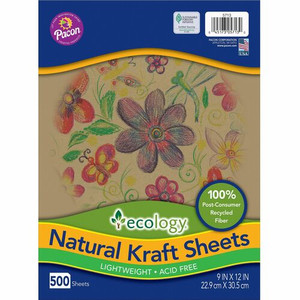 Ecology Natural Kraft Sheets - Drawing, Project, Art, Craft Project, Decoration - 500 Piece(s) - PAC5713 Product Image 