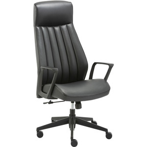 LYS High-Back Bonded Leather Chair - Black Seat Color - Bonded Leather Seat Material - Black Back Color - LYSCH100LABK Product Image 