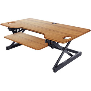 Rocelco DADR-46 46" Adjustable Desk Riser with EVR - 20" Height x 46" Width - Desk - Teak - RCLRDADRT46 Product Image 