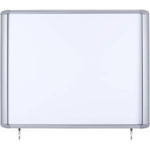 MasterVision Water-Resistant Enclosed Dry-Erase Board - 30" (2.5 ft) Width x 26.5" (2.2 ft) Height - White Lacquered Steel Surface - Anodized Aluminum Aluminum Frame - Rectangle - Magnetic Product Image 