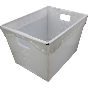 Flipside Translucent Plastic Storage Postal Tote - External Dimensions: 13.2" Width x 11.6" Depth x 18.3" Height - Lid Closure - FLP40101 Product Image 