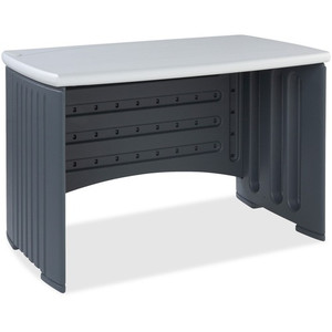 Iceberg Dent and Scratch Resistant Computer Desk - Silver Rectangle Top - Charcoal Gray Base - ICE73002 Product Image 