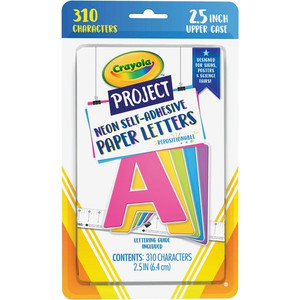 Crayola Self-Adhesive Paper Letters - Self-adhesive - Assorted Neon - PACP1647CRA Product Image 