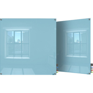 Ghent Harmony Dry Erase Board - 48" (4 ft) Width x 48" (4 ft) Height - Tempered Glass Surface - GHEHMYSM44BE Product Image 