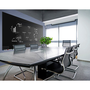 Ghent Magnetic Aria - Horizontal - 72" (6 ft) Width x 36" (3 ft) Height - Black Tempered Glass Surface - GHEARIASM36BK Product Image 