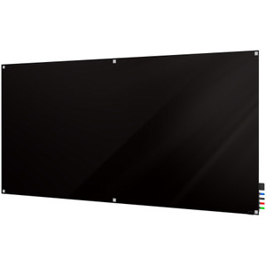 Ghent Harmony Dry Erase Board - 72" (6 ft) Width x 48" (4 ft) Height - Tempered Glass Surface - GHEHMYSM46BK Product Image 