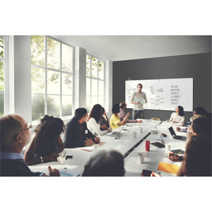 Ghent Harmony Dry Erase Board - 36" (3 ft) Width x 24" (2 ft) Height - Tempered Glass Surface - White Back - Rectangle - GHEHMYSM23WH Product Image 