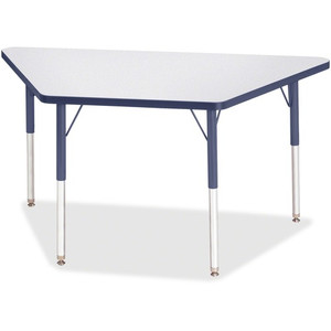 Jonti-Craft Berries Adult-Size Gray Laminate Trapezoid Table - Laminated Trapezoid, Gray Top - Four Leg Base - 4 Legs - Height Adjustable - 24" to 31" Adjustment - 48" Table Top Length x 24" Table Top Width x 1.13" Table Top Thickness - JNT6438JCA112 Product Image 