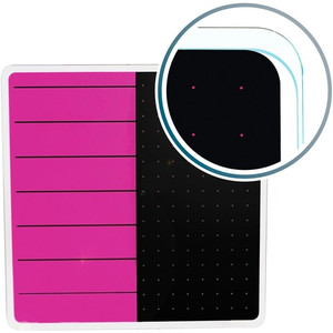 Floortex Viztex Glacier Violet & Black Plan & Grid Glass Dry-Erase Board - 14" x 14" - 14" (1.2 ft) Width x 14" (1.2 ft) Height - Violet Tempered Glass Surface - Square - FLRFCVGM1414VP Product Image 