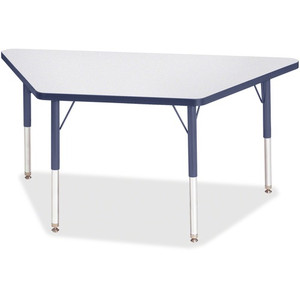 Jonti-Craft Berries Elementary Height Prism Edge Trapezoid Table - Laminated Trapezoid, Gray Top - Four Leg Base - 4 Legs - Height Adjustable - 15" to 24" Adjustment - JNT6438JCE112 Product Image 
