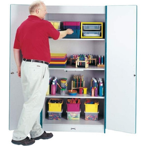 Jonti-Craft Rainbow Accents Classroom Closet Deluxe - 36" Width x 24" Depth x 72" Height - 3 x Shelf(ves) - Hinged Door(s) - JNT5950JC003 Product Image 