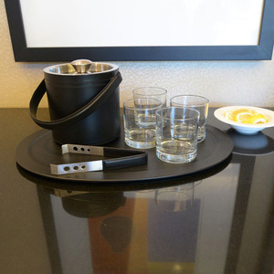 Dacasso Leather 3-Piece Ice Bucket Set - Leather, Stainless Steel Body - DACD1049 Product Image 
