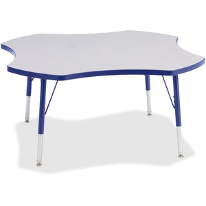 Berries Berries Elementary Height Prism Four-Leaf Table - Gray Top - Four Leg Base - 4 Legs - Height Adjustable - 15" to 24" Adjustment x 1.13" Table Top Thickness x 48" Table Top Diameter - JNT6453JCE003 Product Image 