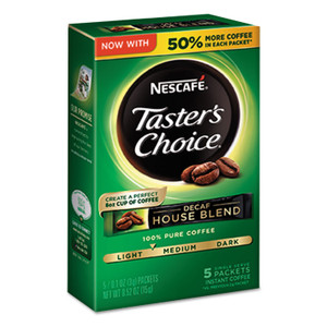 Nescaf Taster's Choice Decaf House Blend Instant Coffee, 0.1oz Stick, 5/Box, 12 Bx/Ctn (NES86073) View Product Image