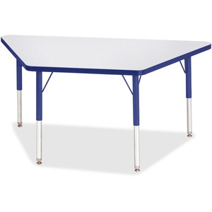 Jonti-Craft Berries Elementary Height Prism Edge Trapezoid Table - Gray Trapezoid, Laminated Top - Four Leg Base - 4 Legs - Height Adjustable - 15" to 24" Adjustment - JNT6438JCE003 Product Image 