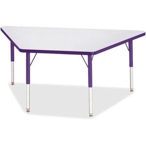 Jonti-Craft Berries Elementary Height Prism Edge Trapezoid Table - Laminated Trapezoid, Purple Top - Four Leg Base - 4 Legs - Height Adjustable - 15" to 24" Adjustment - JNT6443JCE004 Product Image 