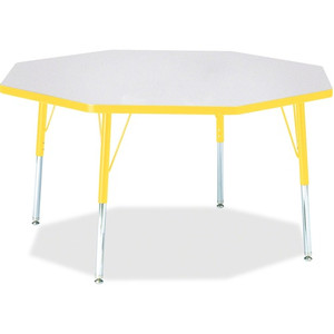 Jonti-Craft Berries Elementary Height Color Edge Octagon Table - Laminated Octagonal, Yellow Top - Four Leg Base - 4 Legs - Height Adjustable - 15" to 24" Adjustment x 1.13" Table Top Thickness x 48" Table Top Diameter - JNT6428JCE007 Product Image 