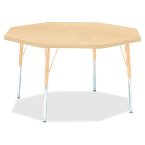 Jonti-Craft Berries Adult Height Maple Top/Edge Octagon Table - Laminated Octagonal, Maple Top - Four Leg Base - 4 Legs - Height Adjustable - 24" to 31" Adjustment x 1.13" Table Top Thickness x 48" Table Top Diameter - JNT6428JCA251 Product Image 