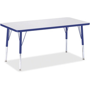 Jonti-Craft Berries Elementary Height Color Edge Rectangle Table - Blue Rectangle Top - Four Leg Base - 4 Legs - Height Adjustable - 15" to 24" Adjustment - JNT6403JCE003 Product Image 