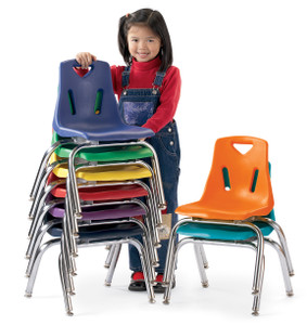 Jonti-Craft Berries Stacking Chair - Steel Frame Material - Four-legged Base - Yellow - JNT8148JC1007 Product Image 