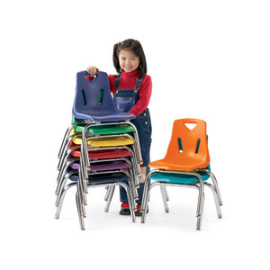 Jonti-Craft Berries Plastic Chairs with Chrome-Plated Legs - Blue Seat Color - Polypropylene Seat Material - Steel Frame Material - Four-legged Base - JNT8144JC1003 Product Image 