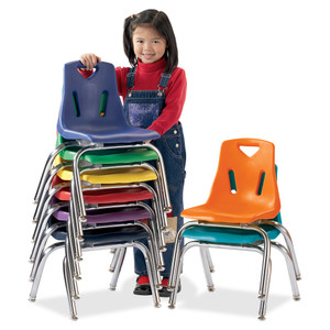 Jonti-Craft Berries Plastic Chairs with Chrome-Plated Legs - Blue Seat Color - Polypropylene Seat Material - Steel Frame Material - Four-legged Base - JNT8142JC1003 Product Image 