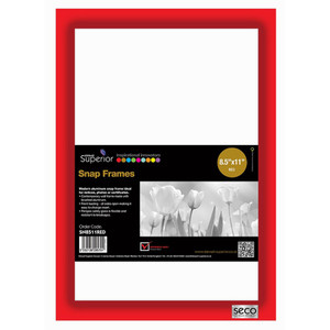 Seco Mitred Snap Frame - 8.50" x 11" Frame Size - Rectangle - SSCSN8511RED Product Image 