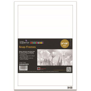 Seco Mitred Snap Frame - 24" x 36" Frame Size - Rectangle - SSCSN2436WHITE Product Image 